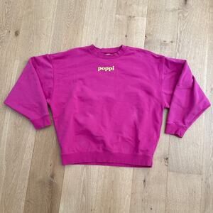 Poppi Sweatshirt Lets Be Friends Size M Pink Yellow
